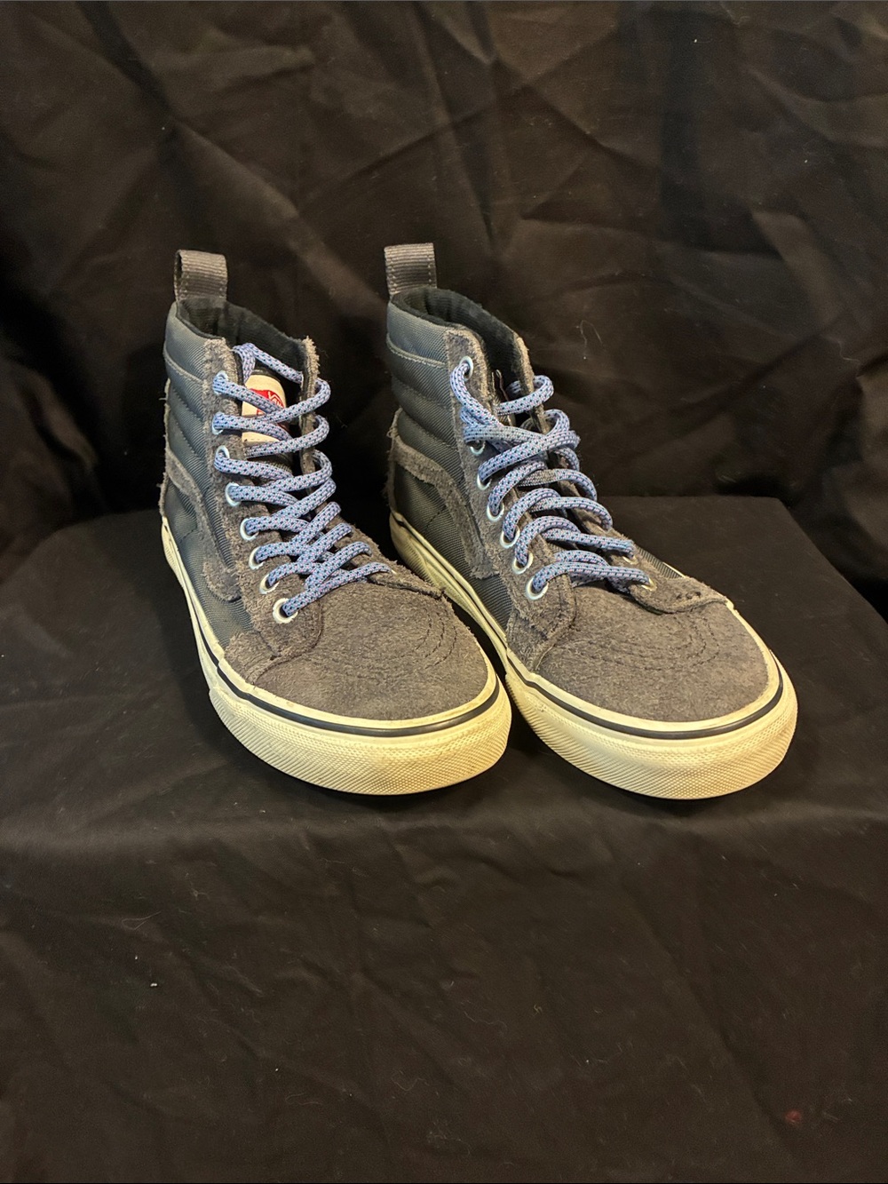 Vans High-Top Sneakers in Gray and Light Blue